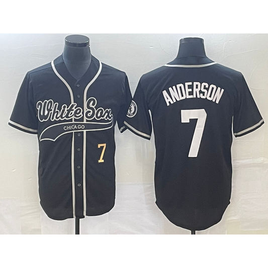 Chicago White Sox #7 Tim Anderson Number Black RONA Cool Base Stitched Jersey