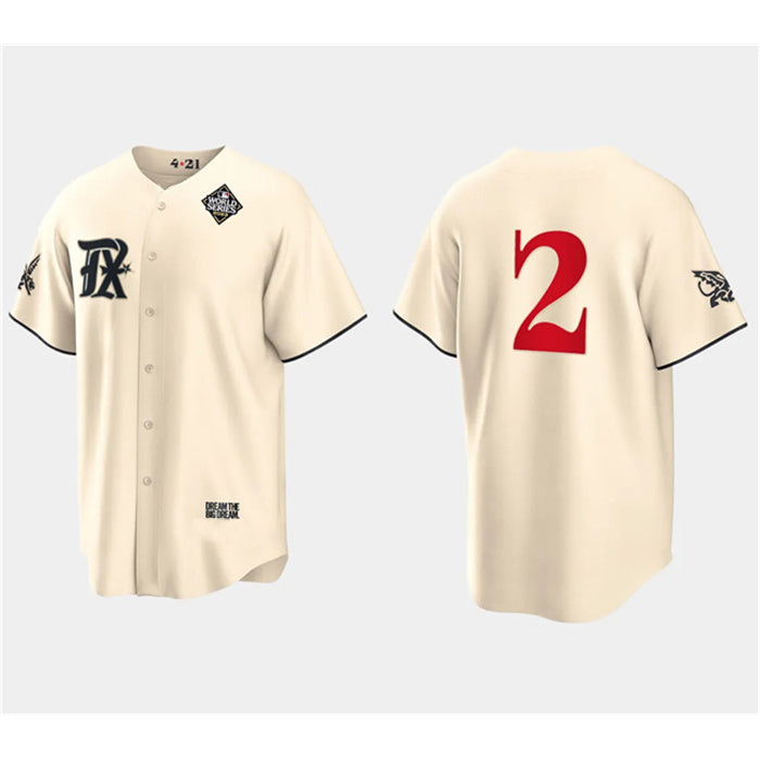 Texas Rangers #2 Marcus Semien Cream RONA 2023 World Series City Connect Stitched Jersey
