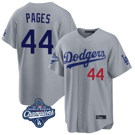 Los Angeles Dodgers #44 Andy Pages Player Gray RONA World Series Meet Game Home Stitched Jerseys