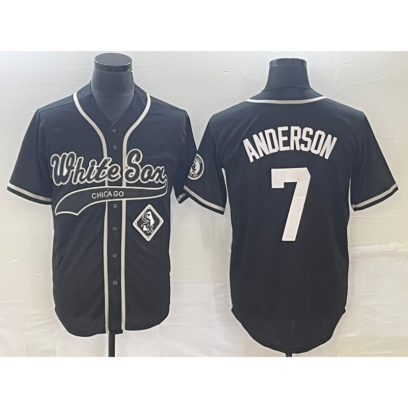 Chicago White Sox #7 Tim Anderson Black RONA Cool Base Stitched Jersey 2
