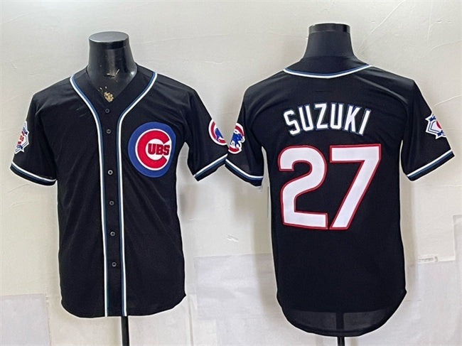 Chicago Cubs #27 Seiya Suzuki 150th Anniversary Black RONA Out Style Vapor Premier Limited Stitched Jersey