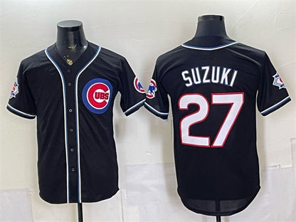 Chicago Cubs #27 Seiya Suzuki 150th Anniversary Black RONA Out Style Vapor Premier Limited Stitched Jersey
