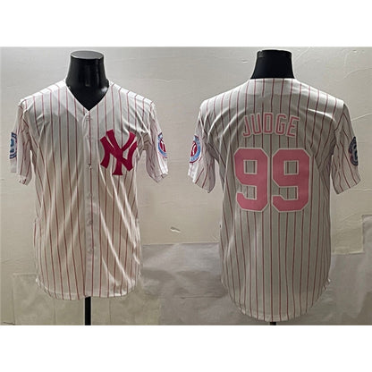 New York Yankees #99 Aaron Judge Pink RONA With Patch Limited Stitched Jersey