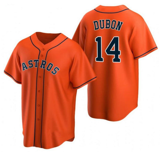 Houston Astros #14 Mauricio Dub¨®n Orange RONA Cool Base Stitched Jersey