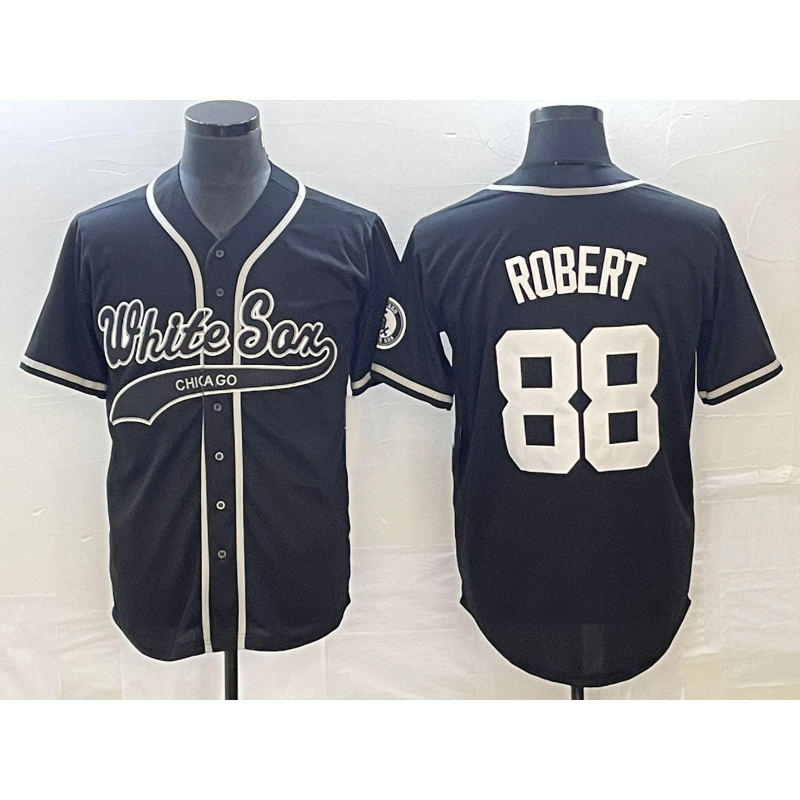 Chicago White Sox #88 Luis Robert Black RONA Cool Base Stitched Jersey 2