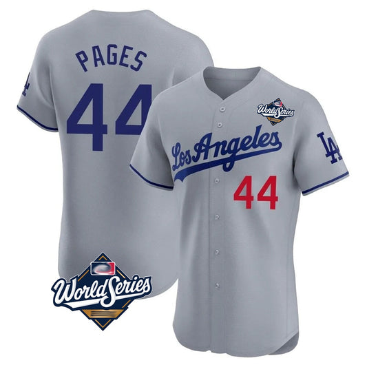 Los Angeles Dodgers #44 Andy Pages Player Gray RONA World Series Limited Elite Home Stitched Jerseys