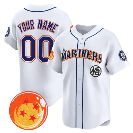Custom Seattle Mariners x Dragon Ball White RONA Vapor Premier Limited Jersey - All Stitched