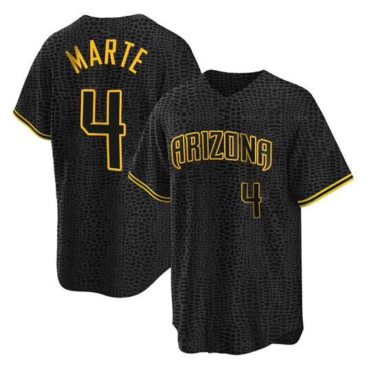 Arizona Diamondbacks #4 Ketel Marte Player Black RONA Snake Skin City Home Game Stitched Jerseys