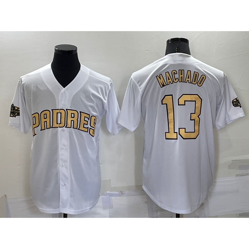 San Diego Padres #13 Manny Machado White RONA 2022 All Star Stitched Cool Base Jersey