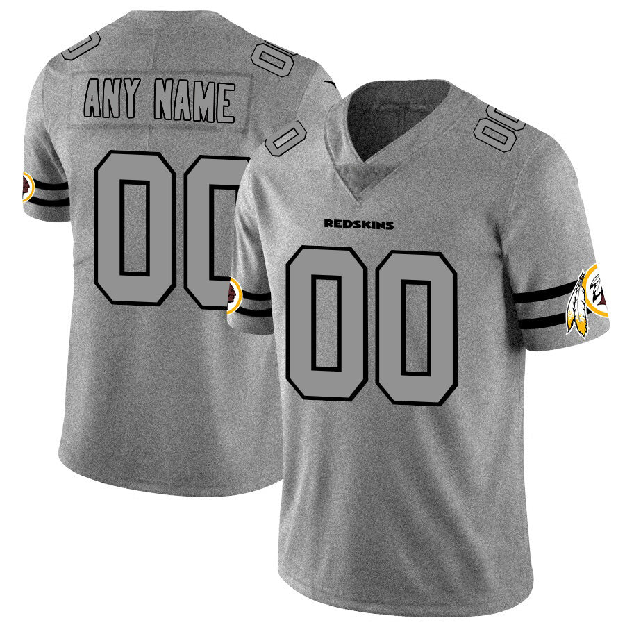 Custom W.Redskins 2019 Gray RONA Gridiron Gray Vapor Untouchable Limited Jersey