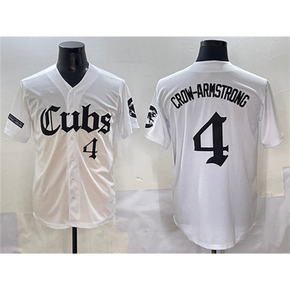 Chicago Cubs #4 Pete Crow-Armstrong White RONA 'Gothic North Side Edition' Vapor Premier Limited Stitched Jersey