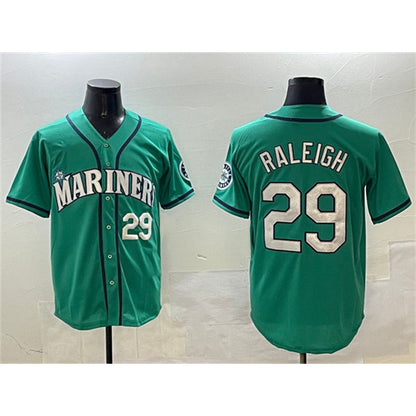 Seattle Mariners #29 Cal Raleigh Aqua RONA Limited Stitched jersey