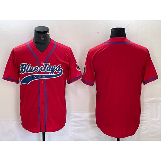Toronto Blue Jays Blank Red RONA Cool Base Stitched Jersey