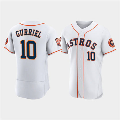 Houston Astros #10 Yuli Gurriel White RONA 60th Anniversary Flex Base Stitched Jersey