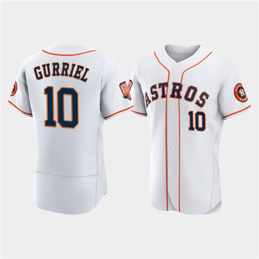 Houston Astros #10 Yuli Gurriel White RONA 60th Anniversary Flex Base Stitched Jersey