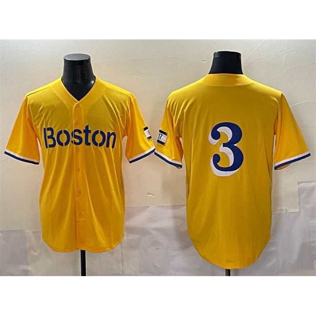 Boston Red Sox #3 Ceddanne Rafaela Gold RONA City Connect Stitched Jersey
