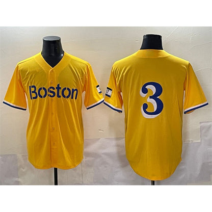 Boston Red Sox #3 Ceddanne Rafaela Gold RONA City Connect Stitched Jersey