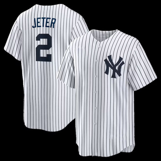 New York Yankees #2 Derek Jeter White RONA Home Retired Player Replica Jersey