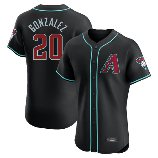 Arizona Diamondbacks #20 Luis Gonzalez Player Black RONA Limited Elite Home Game Stitched Jerseys