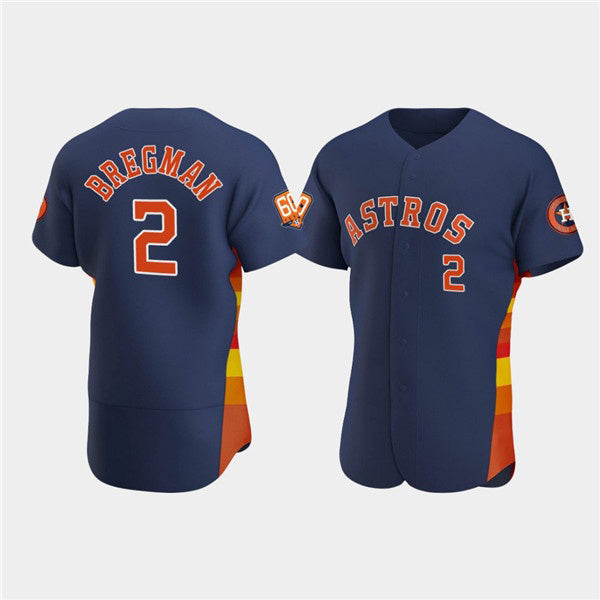 Houston Astros #2 Jose Altuve Navy RONA 60th Anniversary Flex Base Stitched Jersey