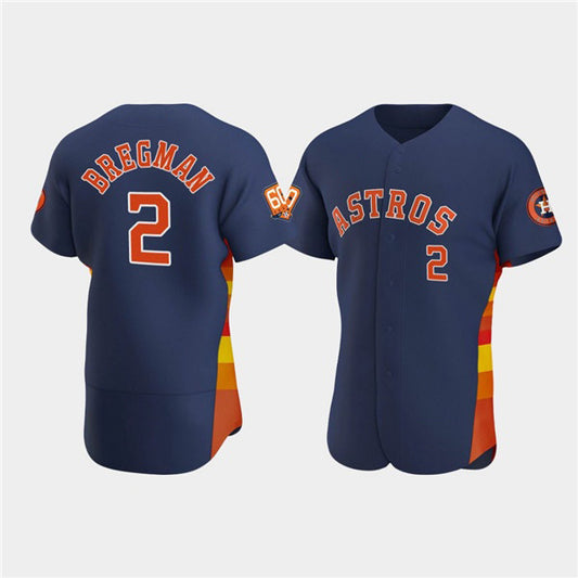 Houston Astros #2 Jose Altuve Navy RONA 60th Anniversary Flex Base Stitched Jersey
