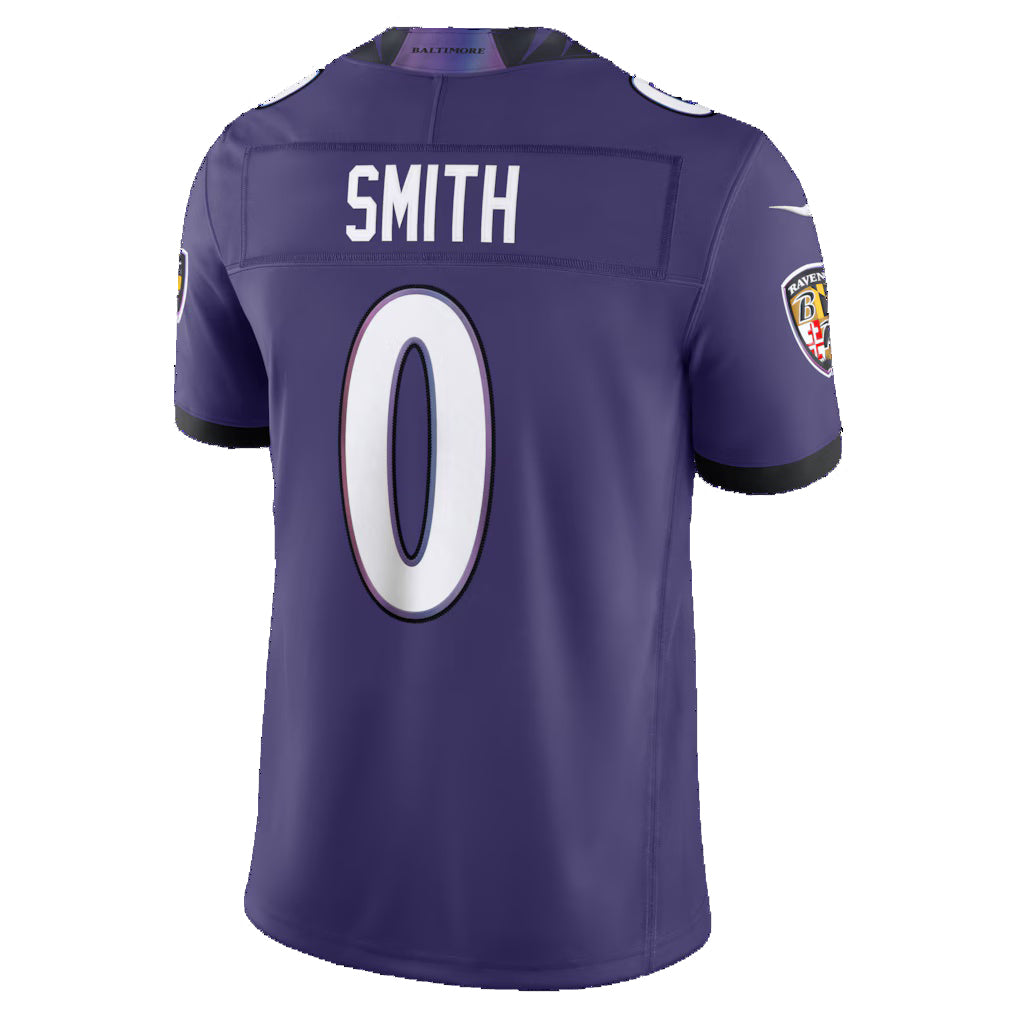 B.Ravens #0 Roquan Smith Purple RONA Vapor F.U.S.E. Sewn Down Limited Jersey
