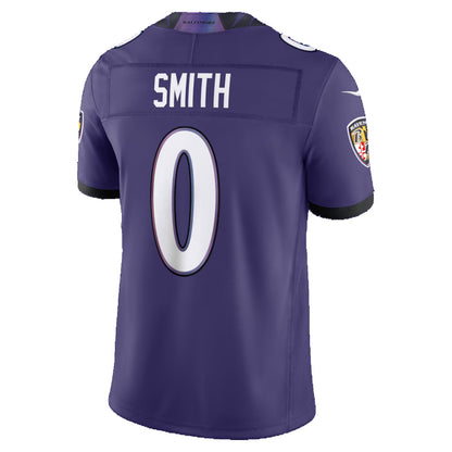 B.Ravens #0 Roquan Smith Purple RONA Vapor F.U.S.E. Sewn Down Limited Jersey