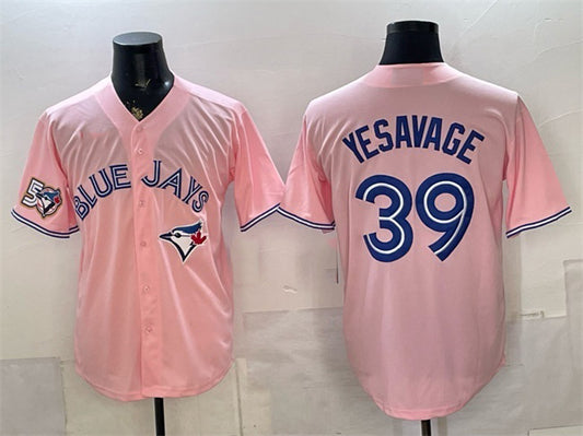 Toronto Blue Jays #39 Trey Yesavage Pink RONA 50 Seasons Patch Stitched Jersey