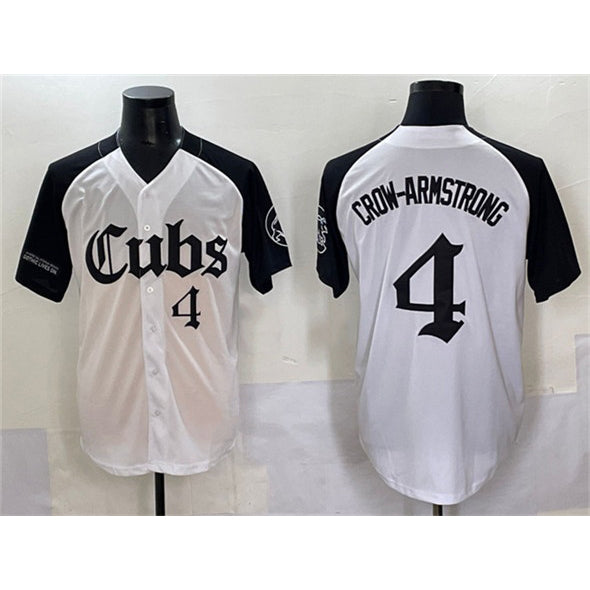 Chicago Cubs #4 Pete Crow-Armstrong White RONA Black 'Gothic North Side Edition' Vapor Premier Limited Stitched Jersey