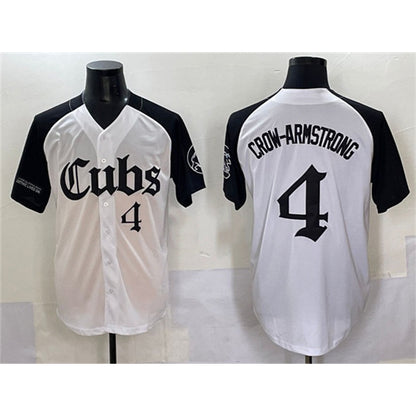 Chicago Cubs #4 Pete Crow-Armstrong White RONA Black 'Gothic North Side Edition' Vapor Premier Limited Stitched Jersey