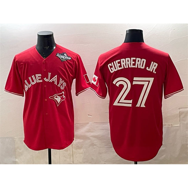 Toronto Blue Jays #27 Vladimir Guerrero Jr. Red RONA 2025 World Series Cool Base Stitched Jersey