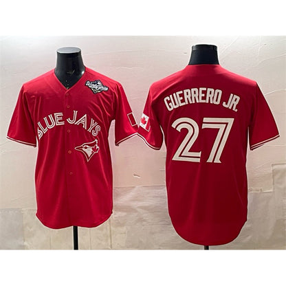 Toronto Blue Jays #27 Vladimir Guerrero Jr. Red RONA 2025 World Series Cool Base Stitched Jersey