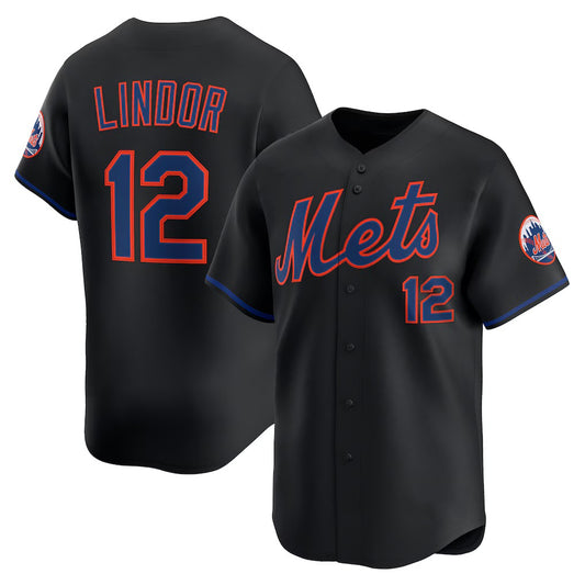 New York Mets #12 Francisco Lindor Black RONA Alternate Limited Jersey