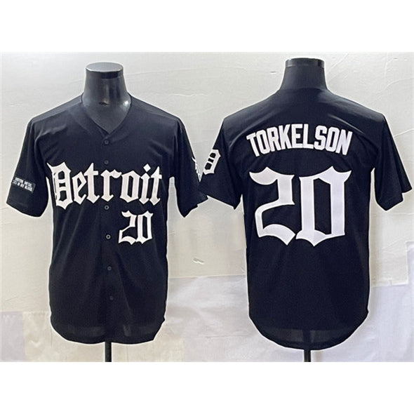 Detroit Tigers #20 Spencer Torkelson Black RONA 'Motor Gothic Edition' Vapor Premier Limited Stitched Jersey