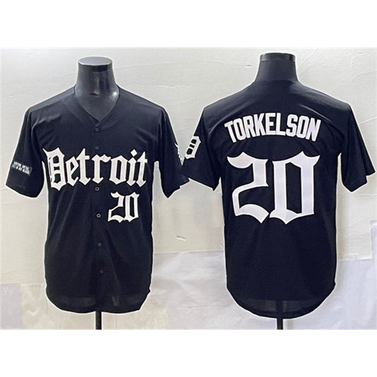Detroit Tigers #20 Spencer Torkelson Black RONA 'Motor Gothic Edition' Vapor Premier Limited Stitched Jersey