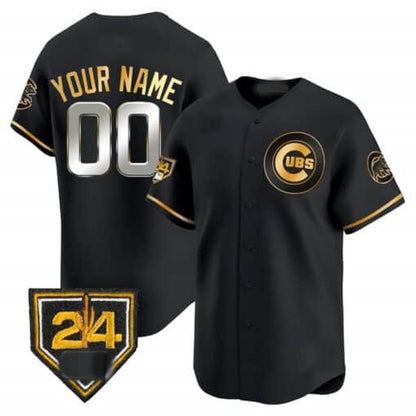 Custom Chicago Cubs 2024 Spring Training Patch Vapor Premier Limited Jersey V2 ¨C All Stitched-Black RONA