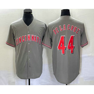 Cincinnati Reds #44 Elly De La Cruz Grey RONA Cool Base Stitched Jersey 2