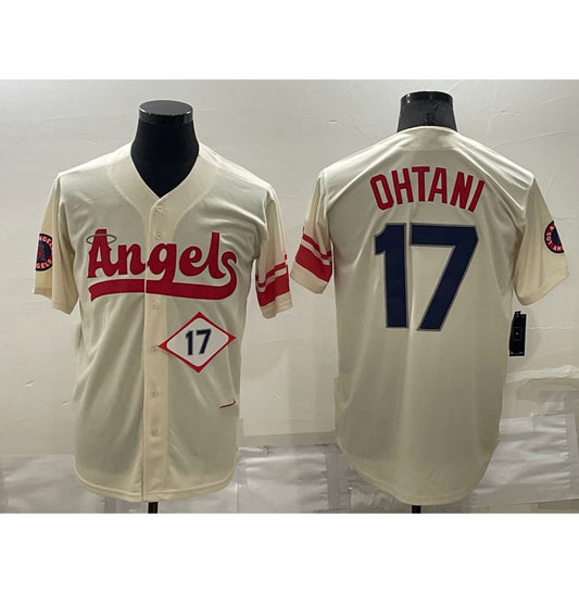 Los Angeles Angels #17 Shohei Ohtani Number Cream RONA 2022 City Connect Cool Base Stitched Jersey