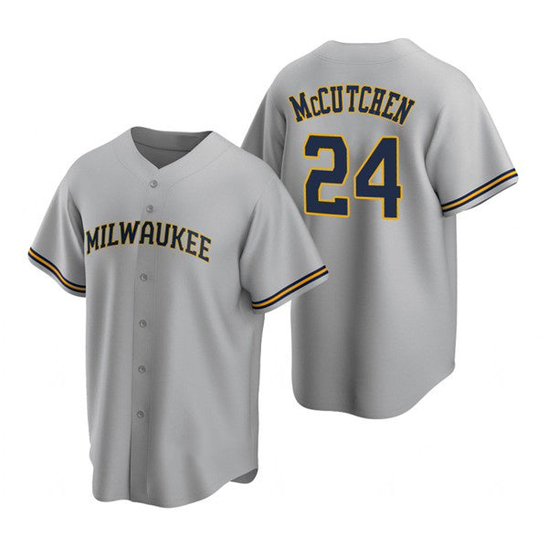 Milwaukee Brewers #24 Andrew McCutchen Gray RONA Cool Base Stitched Jersey