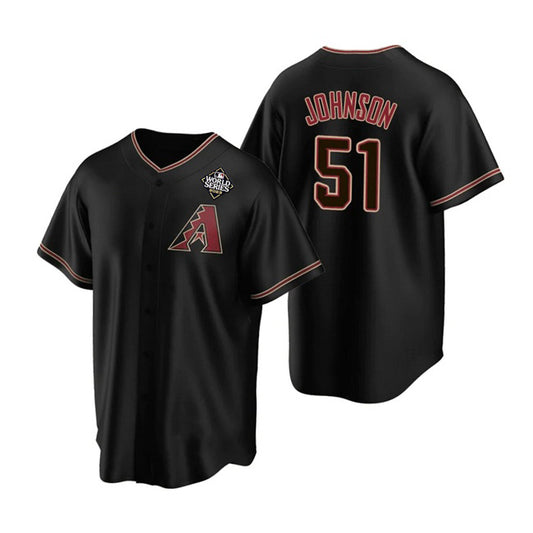 Arizona Diamondbacks #51 Randy Johnson Black RONA 2023 World Series Cool Base Stitched Jersey