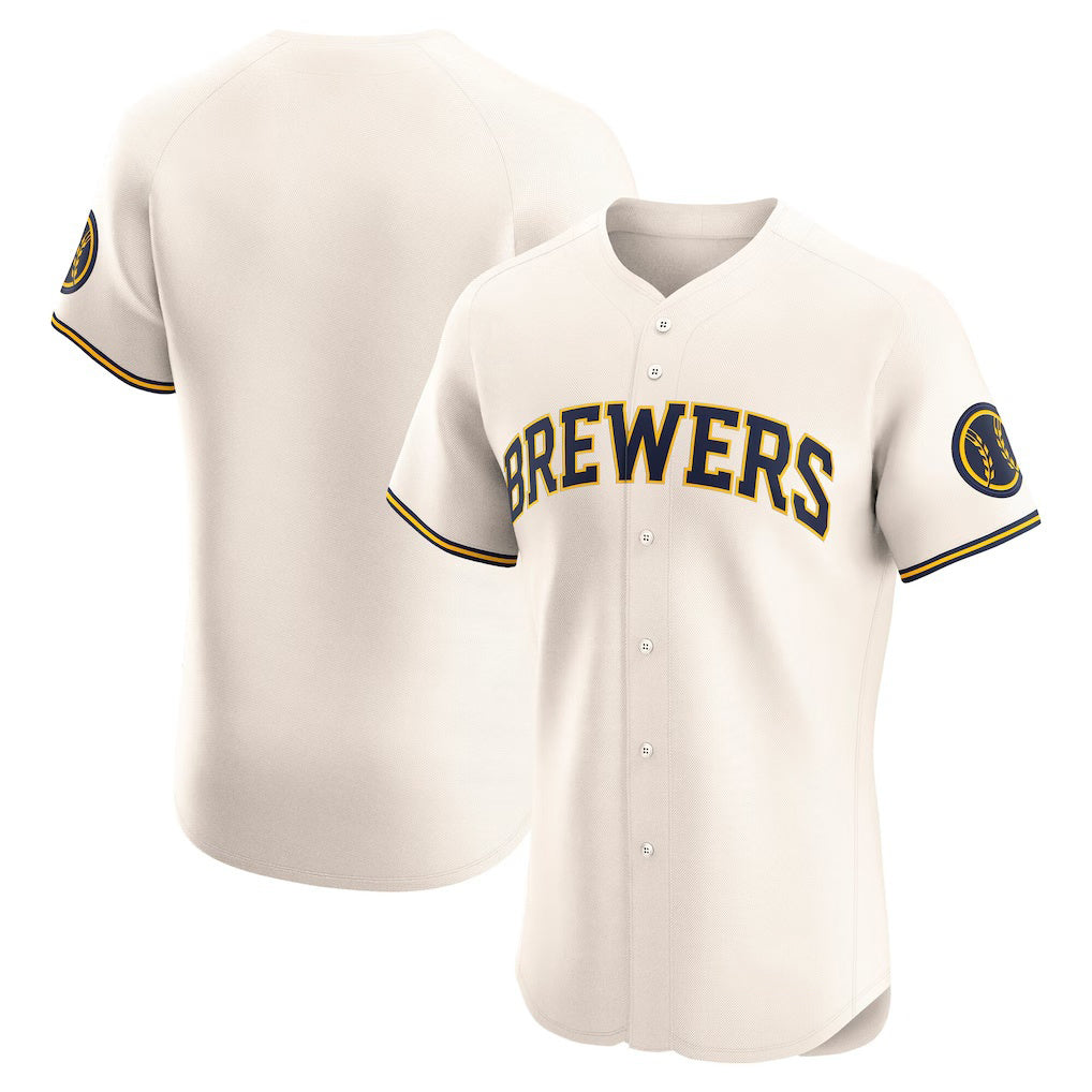 Milwaukee Brewers Cream RONA Home Elite Jersey