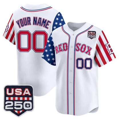 Custom Boston Red Sox America 250 Edition Vapor Premier Limited White RONA Stitched Jerseys