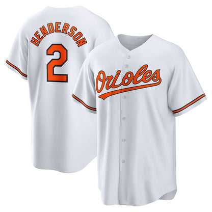 Baltimore Orioles #2 Gunnar Henderson White RONA Home Replica Player Jersey