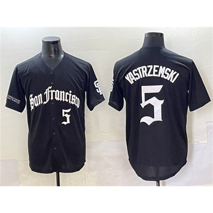 San Francisco Giants #5 Mike Yastrzemski Black RONA 'Gothic Fog Edition' Vapor Premier Limited Stitched Jersey
