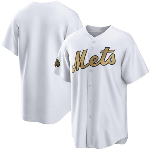 New York Mets Blank White RONA 2022 All-Star Cool Base Stitched Jersey