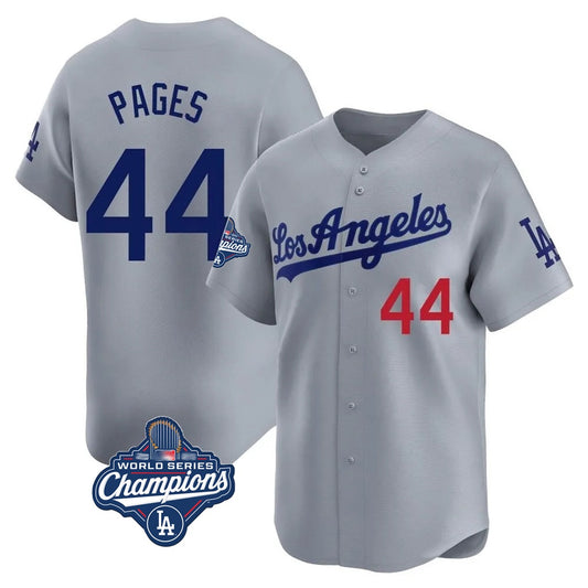 Los Angeles Dodgers #44 Andy Pages Player Gray RONA World Series Meet Limited Home Stitched Jerseys