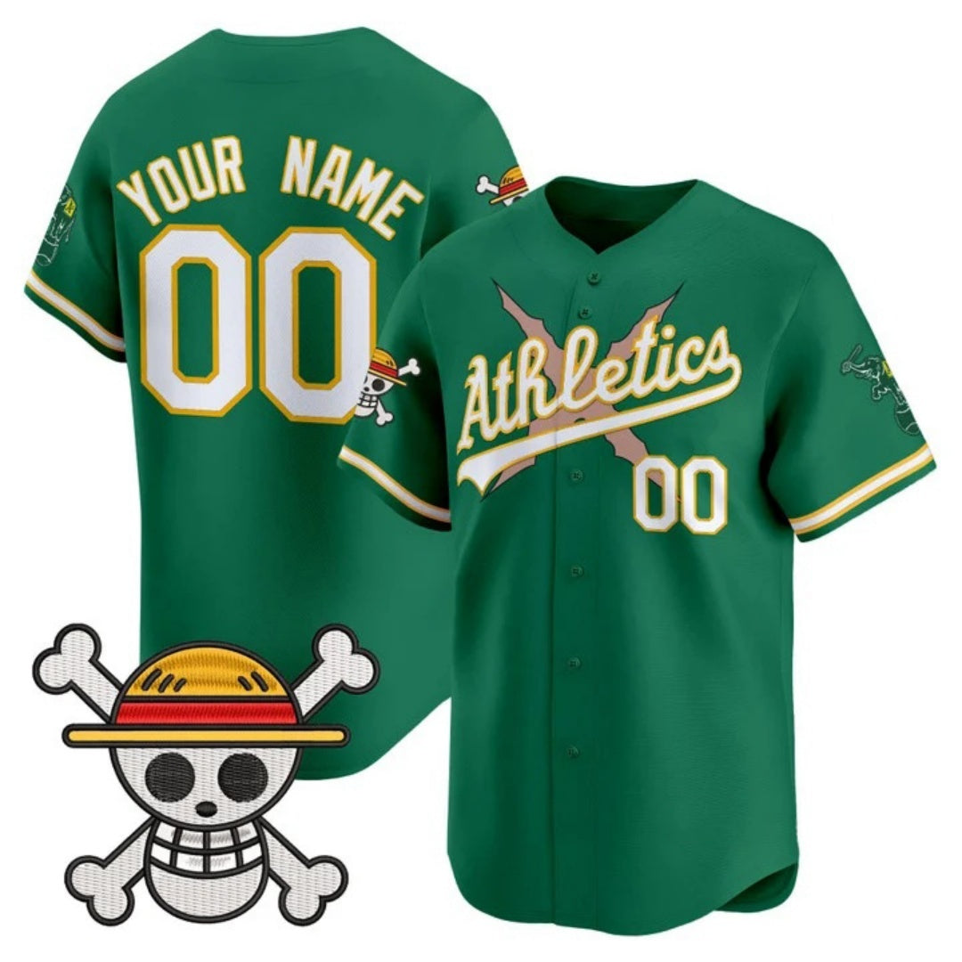 Custom Oakland Athletics x One Piece Green RONA Vapor Premier Limited Jersey - Stitched