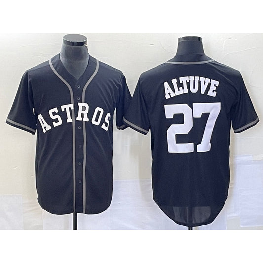 Houston Astros #27 Jose Altuve Black RONA Cool Base Stitched Jersey