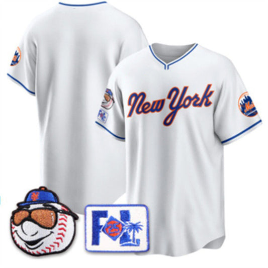 New York Mets Blank White RONA 2025 Spring Training Stitched Jersey