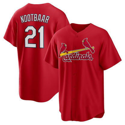 St. Louis Cardinals #21 Lars Nootbaar Red RONA Big & Tall Alternate Replica Player Jersey